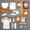 Autumn nature corporate identity template set