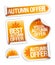 Autumn offer stickers.