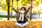 Autumn outdoor portrait of beautiful African American young woman - Black people