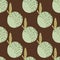 Autumn palette seamless harvest pattern with ripe apples. Pastel light fruit silhouettes on brown background