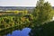 Autumn panorama of the Sylva river valley from the top of Grekhovskaya mountain