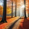 An autumn panoramic poster with copy space
