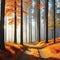 An autumn panoramic poster with copy space