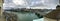 Autumn panoramic view of the Rhine River from a balcony in Basel, Switzerland