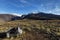 Autumn panoramic volcanic landscape of Kamchatka Peninsula