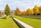 Autumn park with colorful trees.