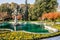 Autumn park in Istanbul. Fountain in Istanbul Park