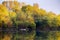 Autumn peaceful lake landscape