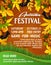 Autumn picnic music party festival vector poster