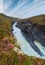 Autumn  picturesque Studlagil canyon is a ravine in Jokuldalur, Eastern Iceland. Famous columnar basalt rock formations and Jokla