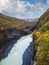 Autumn  picturesque Studlagil canyon is a ravine in Jokuldalur, Eastern Iceland. Famous columnar basalt rock formations and Jokla