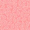 Autumn pink natural background from contours of white leaves. Seamless decorative eco backdrop. Environmental pattern with floral