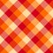 Autumn Plaid seamless patten. Vector checkered red and yellow plaid textured background. Traditional diagonal fabric