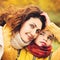 Autumn Portrait of Happy Family. Loving Mother and Son