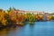 Autumn Prague castle over river Vltava