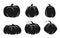 Autumn pumpkin glyph icon Halloween vector set