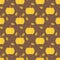 Autumn pumpkins and leaves pattern