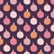 Autumn Purple Textured Pumpkins Seamless Pattern Background
