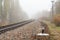 Autumn Railway in Fog.