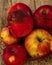 autumn red apples closeup