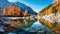 autumn reflection river alpine landscape