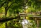 Autumn river in the Cotswolds, England