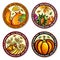 Autumn round drink coasters