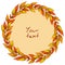 Autumn round wreath; foliate frame.