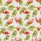 Autumn Rowan Berry Background - Vintage Seamless Pattern