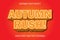 Autumn Rush editable text effect 3D emboss modern style