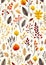 Autumn\\\'s Golden Tapestry: A Coherent Blend of Leaves, Flowers, a