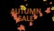 Autumn sale banner against blurred background. Seasonal promotion banner