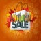 Autumn sale composition with the shopping bag