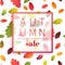 Autumn sale. Fall season sale and discounts banner. Colorful autumn leaves headline and sale invitation on white
