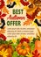 Autumn sale farm market vector discount poster