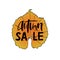 Autumn sale Lettering on abstract red leaf