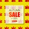 Autumn sale. Promo banner with beautiful maple leaves.