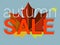 Autumn sale tag, price or discount card. Maple leaf