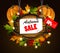 Autumn sale wooden signboard