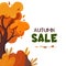 Autumn sale. Yellow tree.