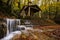 Autumn in Sant Marti del Corb church, La Garrotxa, Spain