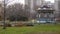 Autumn scene in Halifax public gardens with gazebo in frame.