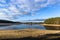 Autumn scenery. Coast of frozen lake in Lower Austria.