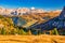 Autumn scenery with Italian Dolomities at sunny day