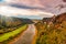 Autumn scenery with panoramic view of Elbe valley in the Saxon Switzerland, Germany