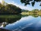 Autumn scenery reflected on the water.