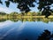 Autumn scenery reflected on the water.