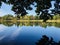 Autumn scenery reflected on the water.