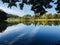 Autumn scenery reflected on the water.