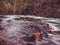 Autumn scenery at Vintgar Gorge in Slovenia.